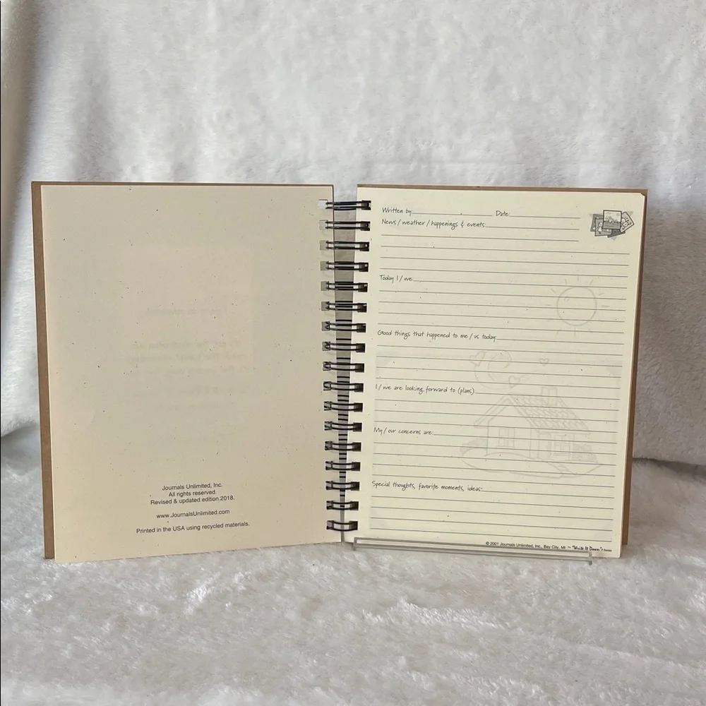 Brown Spiral Bound Memories are Family Journal write it down series new